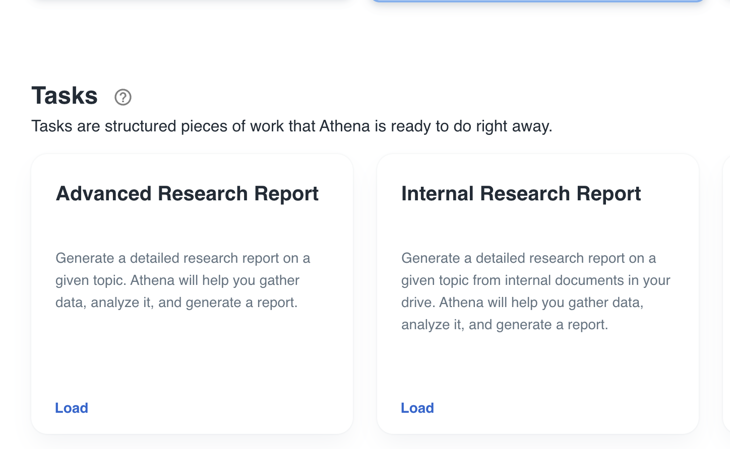 Example of types of research reports Athena can create